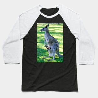 Eastern Grey Kangaroo with Joey Baseball T-Shirt